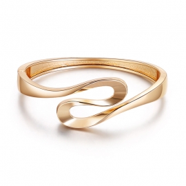 Stainless steel twisted wire ladies simple open bracelet elegant geometric curve spring bracelet