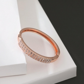 New ladies minimalist three-color row diamond gold-plated bracelet european and american fashion jewelry light luxury fashion bracelet jewelry wholesale