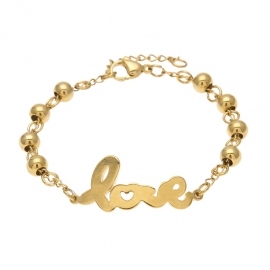 Tide brand hip-hop jewelry vacuum plating love accessories beaded bracelet street men and women hip-hop jewelry