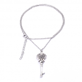 Japan and south korea cross-border hot-selling jewelry simple style love crown key pendant necklace