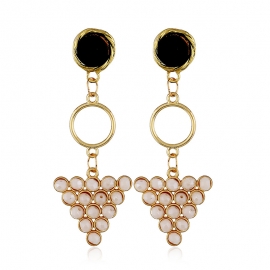 Summer new fashion earrings european and american long alloy full diamond geometric earrings for female small jewelry