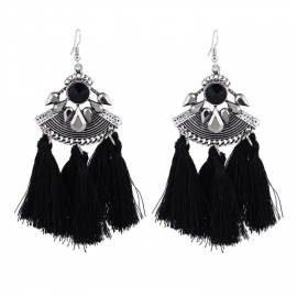 European and american big alloy point diamond earrings bohemian long tassel earrings women earrings wholesale
