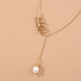 Japanese and korean hot-selling simple and versatile neck long clavicle chain hand-wound natural rice bead long pendant necklace