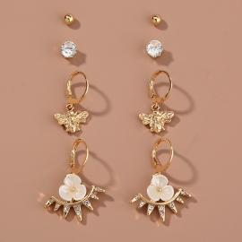 New trendy simple cold wind small earring set combination temperament korean net red retro earrings