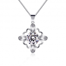 Elegant and elegant cross love pendant copper with gold electroplated finished necklace and zircon pendant