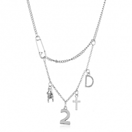 Fashion new tide necklace simple niche design digital cross letter clavicle chain
