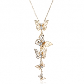 Fashion hollow butterfly necklace long clavicle chain necklace womens jewelry