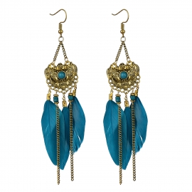 European and american personality bohemian feather earrings fashion ladies temperament earrings