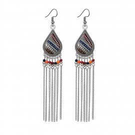 European and american fashion earrings exaggerated personality retro earrings long chain tassel earrings cross-border exclusively for spot wholesale