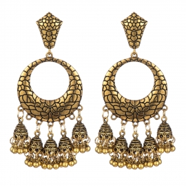 European and american exaggerated creative personality earrings indian ethnic style multiple bell earrings