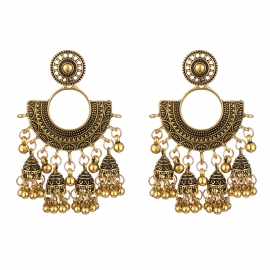 European and american fashion retro fan-shaped bell earrings indian style bohemian personality exaggerated creative earrings