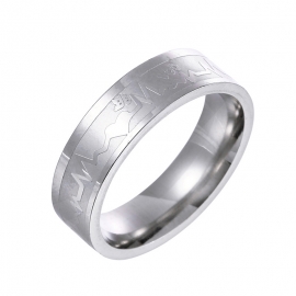 Titanium steel electrocardiogram couple rings men and women a pair of ring pinky tail rings personalized jewelry couple rings