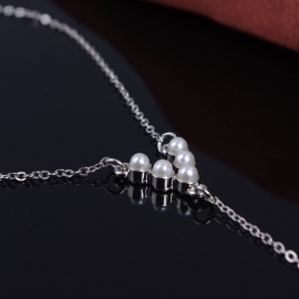 European and american jewelry, simple and versatile, v-shaped pearl inlaid ladys finger bracelet bracelet