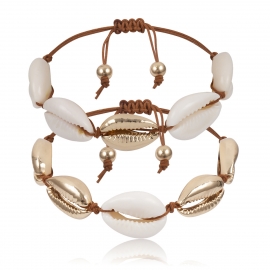 European and american cross-border jewelry, personalized ethnic style hand-woven jewelry, geometric painting oil shell set bracelet female