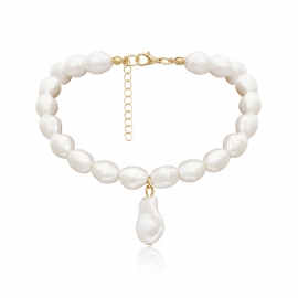 European and american cross-border jewelry, short baroque simple and versatile necklace, irregular temperament and special-shaped pearl necklace