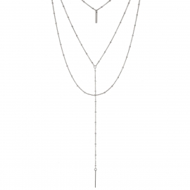 European and american cross-border fashion jewelry, simple and simple street style jewelry, metal bar pendant, multi-layer necklace, female