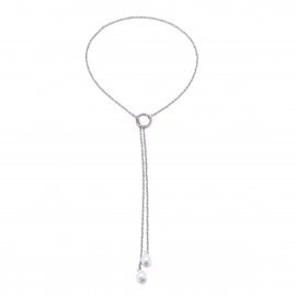 European and american cross-border jewelry fashion personality trend free all-match item decoration geometric pearl pendant long tassel long necklace