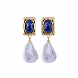 European and american fashion earrings alloy diamond earrings retro baroque pearl earrings
