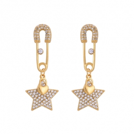 Personality creative pin star earrings temperament korean fashion hipster net red earrings
