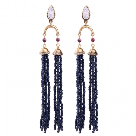 Womens earrings wholesale european and american retro accessories personality all-match jewelry long ladies temperament tassel alloy earrings