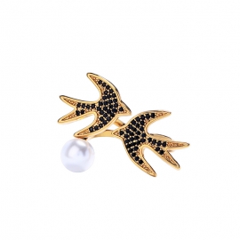 Creative pearl cute little swallow ring temperament korean fashion trendy open ring