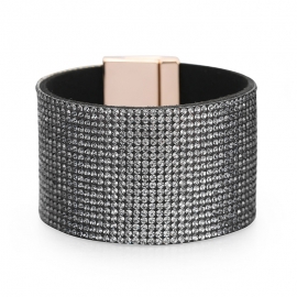 Bracelet europe and the united states wide side full diamond gradient cross buckle bracelet dress bracelet five colors