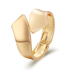 European and american minimalist style exaggerated bracelet bright face word wide side symmetrical opening bracelet foreign trade explosion alloy bracelet