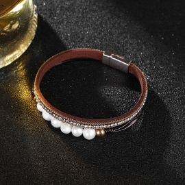 European and american creative fashion bohemian style bracelets temperament literary pearl diamond bracelet jewelry accessories