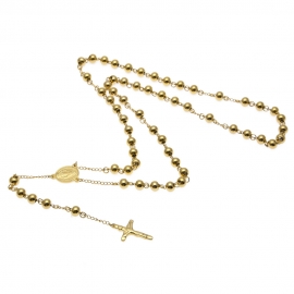 European and american celebrities wear the same trendy necklace. gold-plated high-grade stainless steel beaded jesus cross necklace