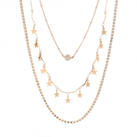 European and american cross-border hot-selling rhinestone claw chain necklace, creative retro fashion personality five-pointed star multilayer necklace female