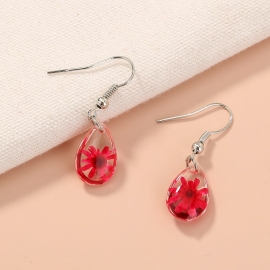 European and american foreign trade creative fashion jewelry handmade dried flower resin drop pendant ear hooks fresh and simple earrings