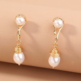 European and american cross-border hot-selling jewelry, pearl earrings, tassel earrings, new trendy long earrings, female earrings