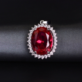 Fashion oval temperament pendant copper with gold electroplated finished necklace and zircon pendant