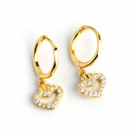 Light luxury earrings ins wind love s925 sterling silver diamond heart-shaped earrings earrings women