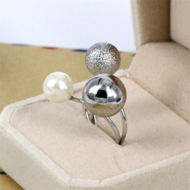 Fashionable metal round ball multi-ring adjustable opening ring