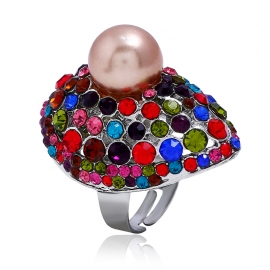 Japanese and korean fashion ring opening adjustable braided diamond ring