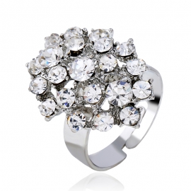 Creative hot sale ring japanese and korean fashion ring opening adjustable diamond flower ring