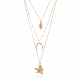 Ocean wind multi-layer temperament necklace women summer creative new conch necklace jewelry