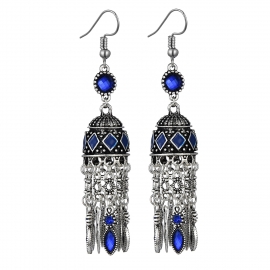 Foreign trade exclusively for retro palace temperament alloy drip oil tassel earrings bohemian lantern earrings