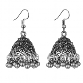Indian vintage classic alloy bell earrings bohemian ethnic travel souvenir earrings