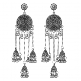 Earrings round bell pendant earrings long personality indian ethnic earrings wholesale