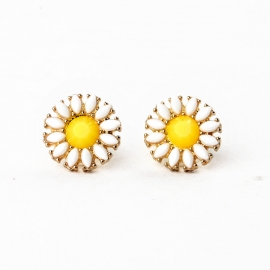 Fresh and lovely sun flower earrings female simple wild girl earrings temperament korean fashion jewelry wholesale