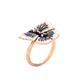 Butterfly ring european and american temperament retro enamel glaze diamond index finger middle finger simple ring jewelry