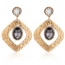 Retro baroque style earrings female net red personality earrings water ripple zircon earrings pendant jewelry hot wholesale