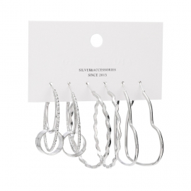 Earrings circles european and american personality electroplating big earrings irregular temperament cold round fashion earrings set wholesale