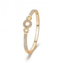 Amazon hot selling jewelry bracelet simple wild bracelet one word circle button diamond elegant small jewelry girls