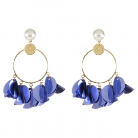 Korean fashion wild exaggerated goddess earrings love tag sequined pearl earrings female factory direct sales