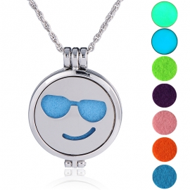 European and american cross-border hot-selling hot hip-hop emoji package handmade diy aromatherapy luminous long sweater chain pendant necklace