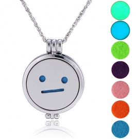 Cross-border hot-selling hot style european and american hip-hop emoji package handmade diy aromatherapy luminous long sweater chain pendant necklace