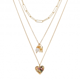 European and american personality multi-layer fashion color love abalone shell pendant wild natural freshwater pearl necklace accessories female